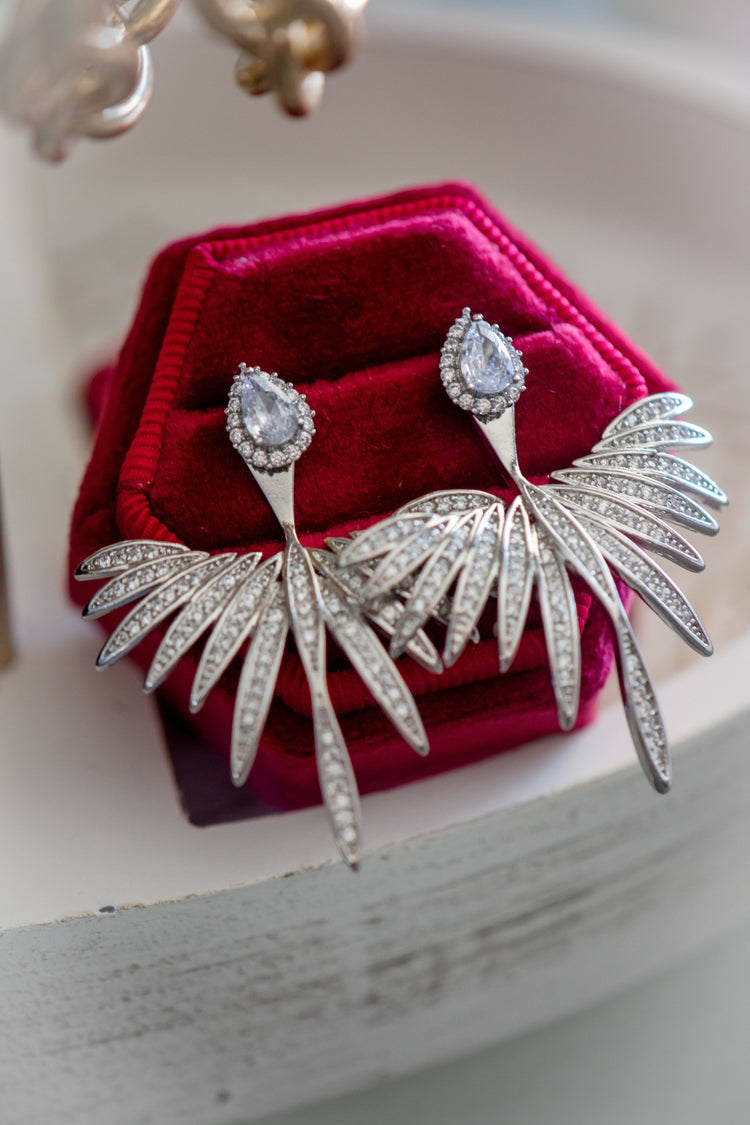 Stone Dual Zirconia Post Earring