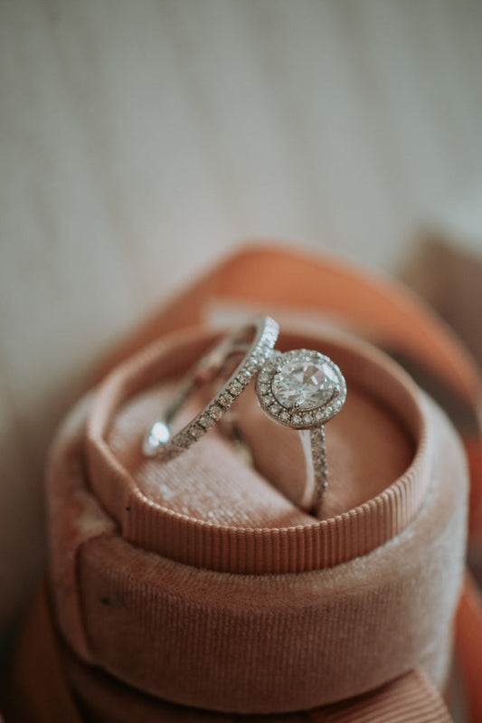 Scarlett Oval Cut Ring Set Sterling Silver Rhodium Plating