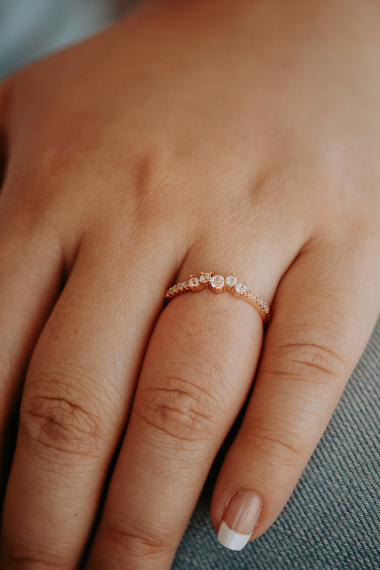 Durham Dainty Stones Sterling Band Silver Ring