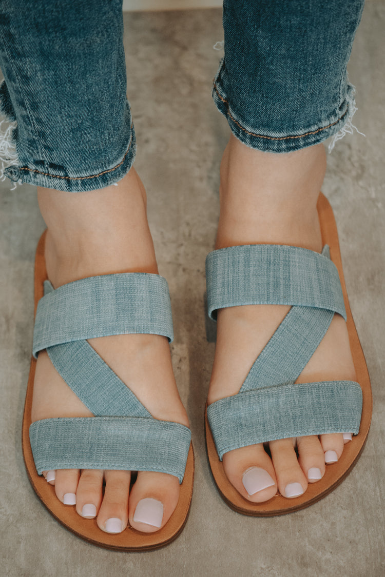 Hailey Denim Strap Sandals