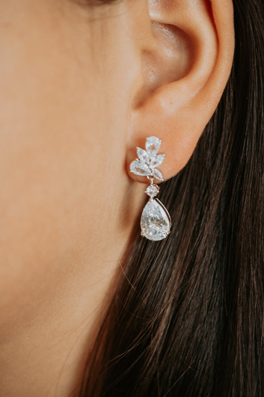 Steele Pear Shaped Drop Post Earrings