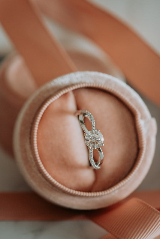 Aspen Round Cut 1CT Moissanite Ring on Sterling Silver
