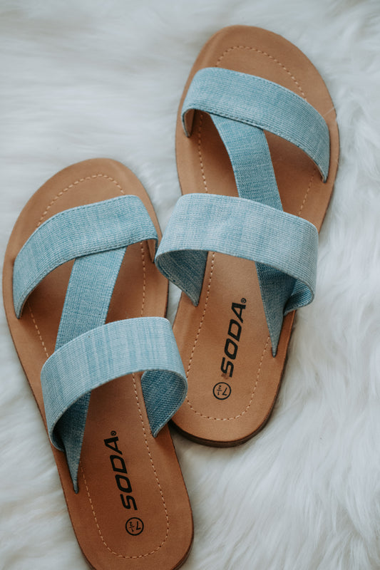 Hailey Denim Strap Sandals