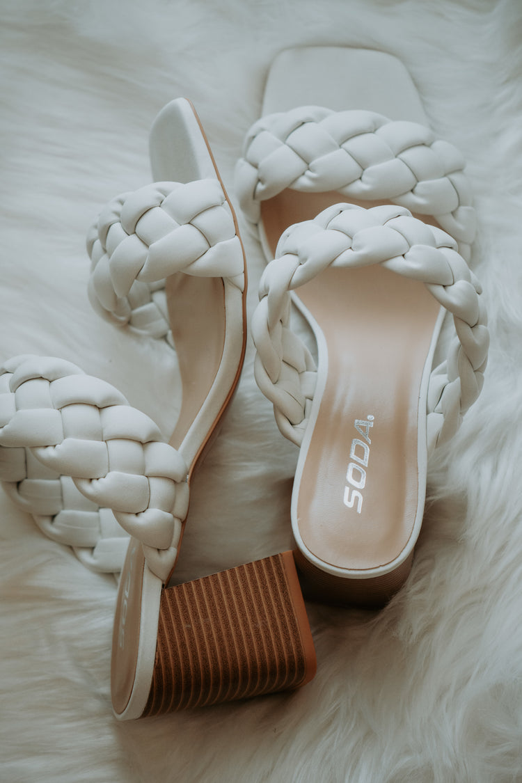 Clarisse Double Braid Dress Sandal in Off White