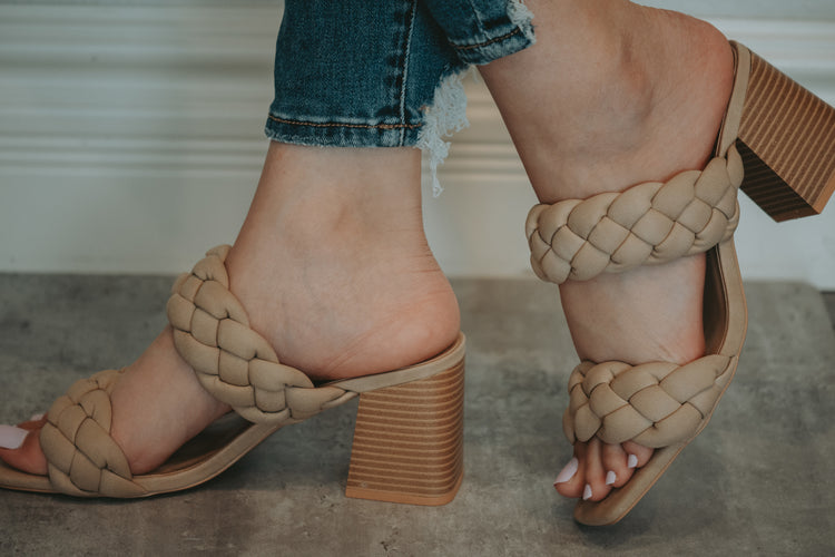 Clarisse Double Braid Dress Sandal in Taupe