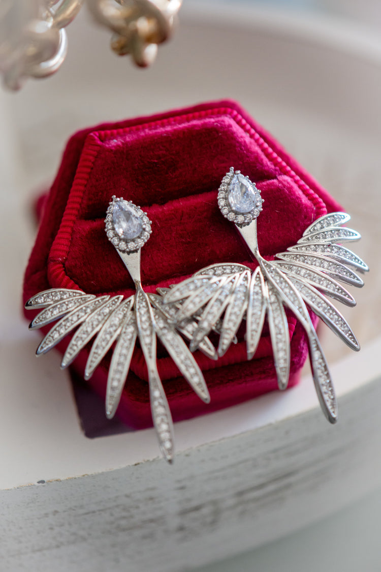 Stone Dual Zirconia Post Earring
