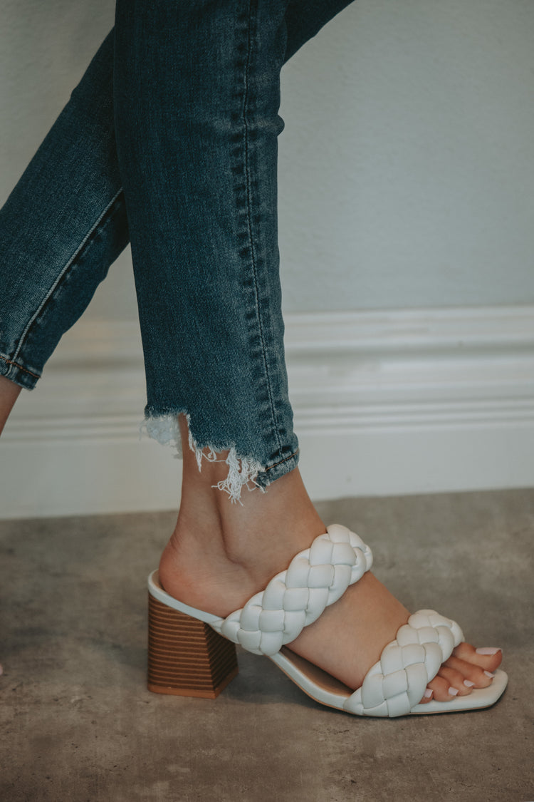 Clarisse Double Braid Dress Sandal in Off White