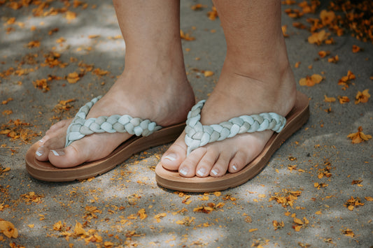 Stella Mint Multi Braided Thong Sandals