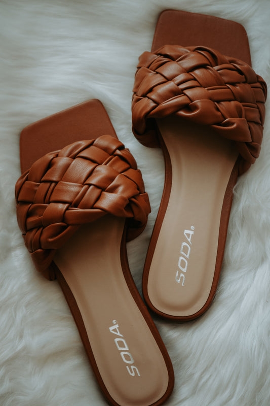 Aaron Braided One Strap Sandal in Tan