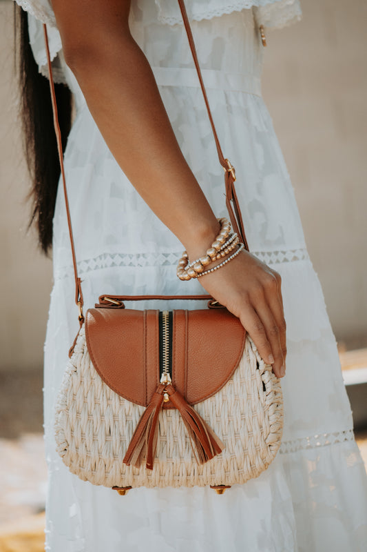Still Woven Knit Crossbody Bag