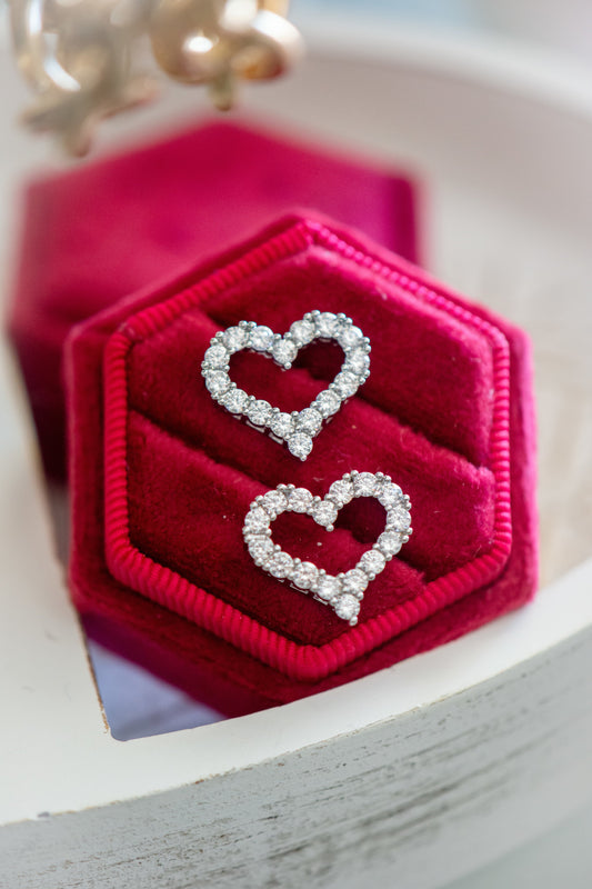 Hearts Stud Sterling Silver  Earring