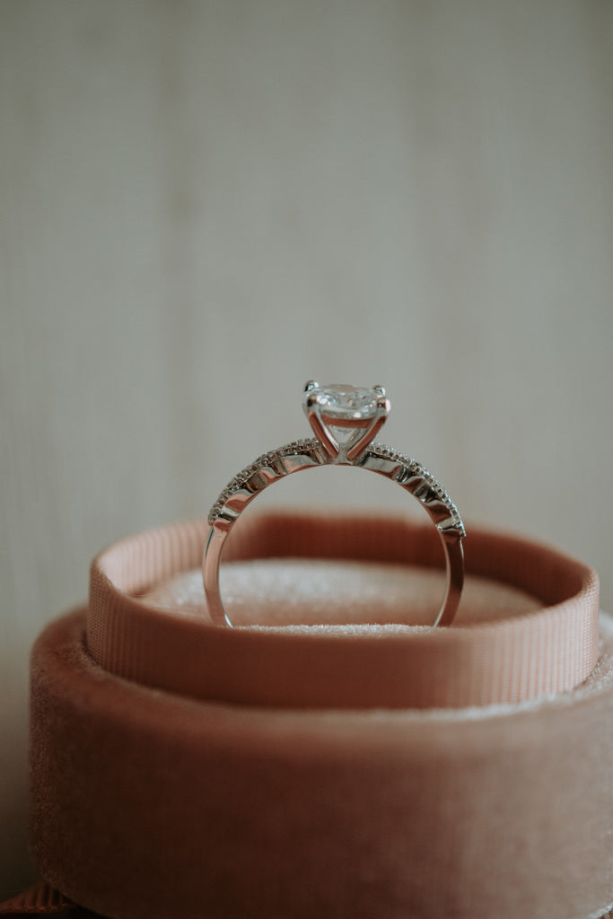 Aurelia Princess Cut Sterling Silver Ring Rhodium Plating