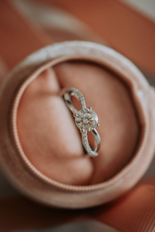 Aspen Round Cut 1CT Moissanite Ring on Sterling Silver