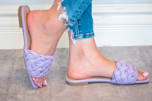 Aaron Braided One Strap Sandal in Lavender