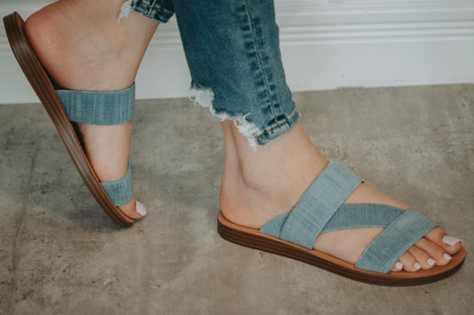 Hailey Denim Strap Sandals