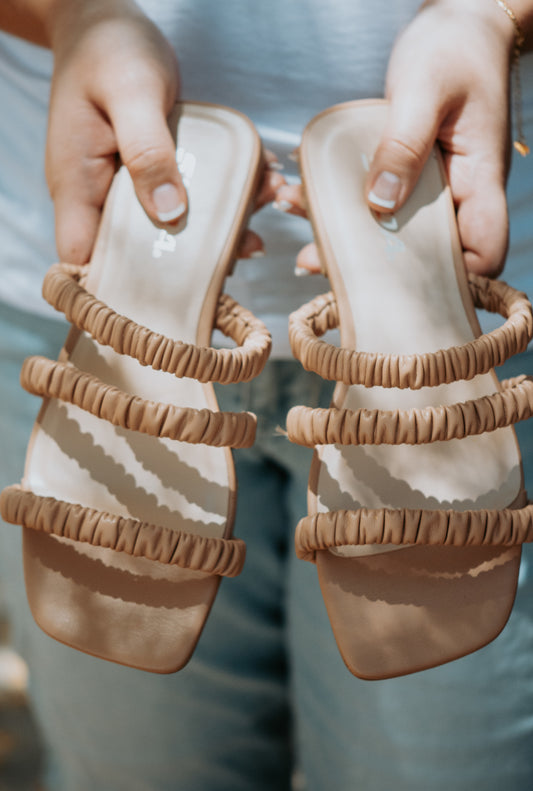 Bella Strappy Sandals in Nude