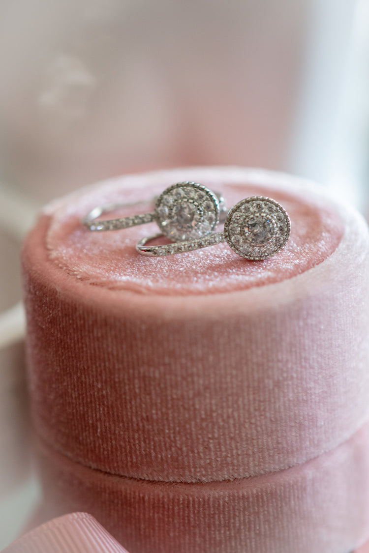 Donna Mini Hoop Styled Earring Clustered Stones