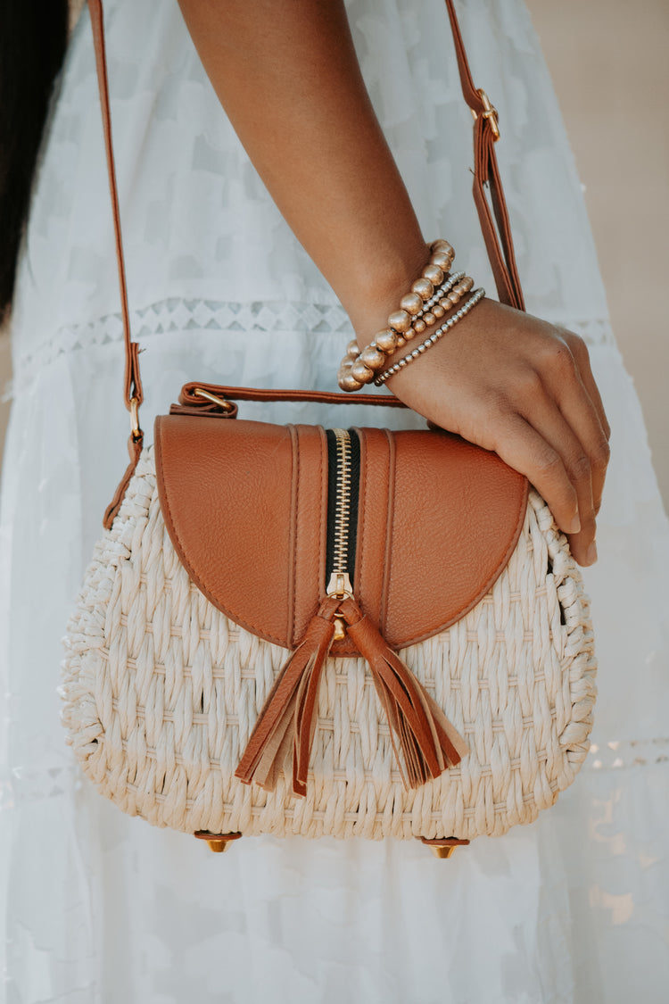 Still Woven Knit Crossbody Bag