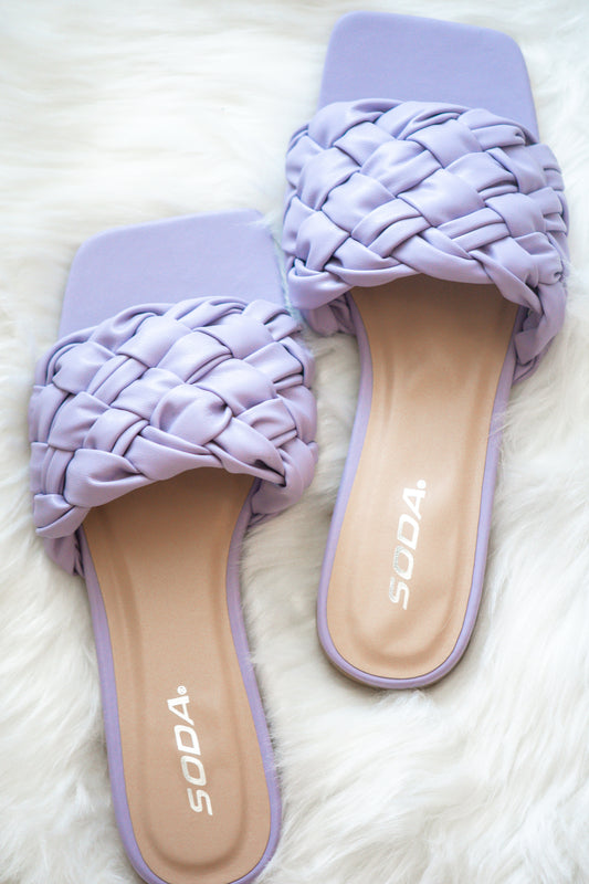 Aaron Braided One Strap Sandal in Lavender