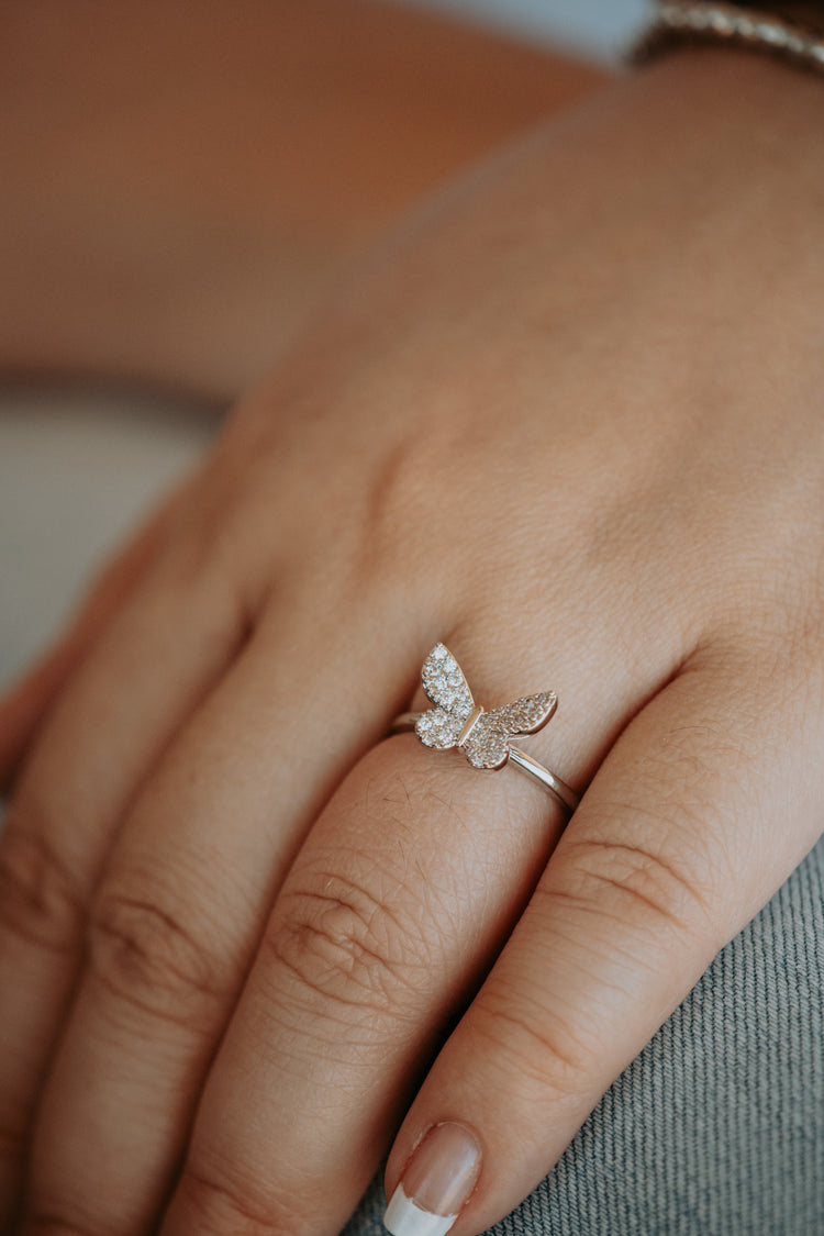 Beau Butterfly Sterling Silver Ring