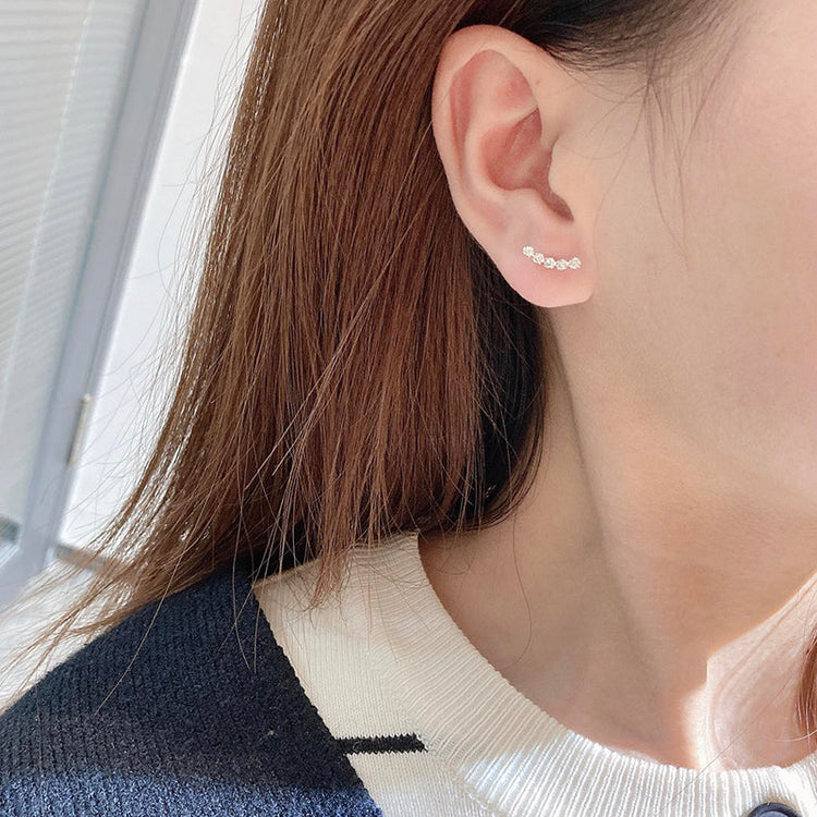 Eve Zircon Earring Crawler Sterling Silver Post