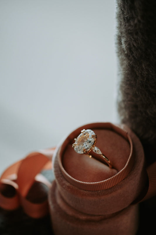 Love Is Eternal Oval Cut Cubic Zirconia Gold Ring