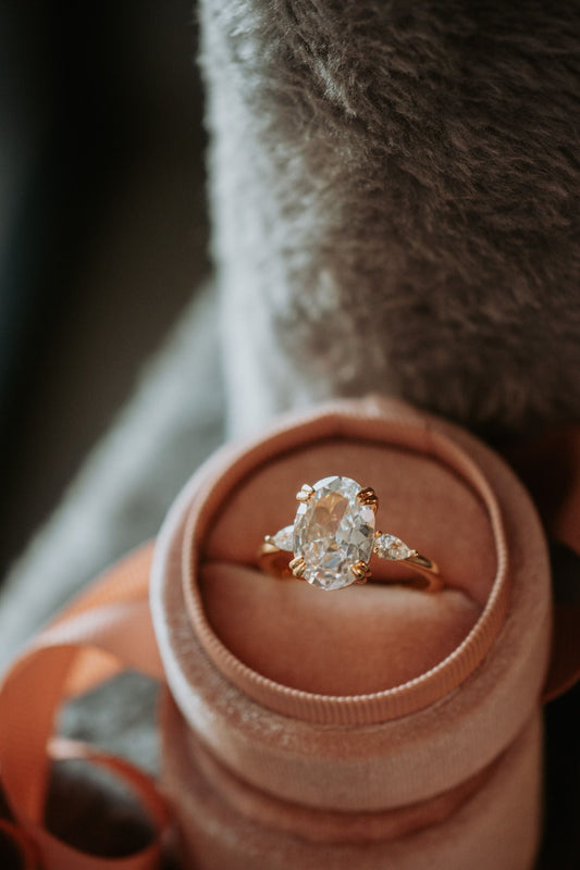 Love Is Eternal Oval Cut Cubic Zirconia Gold Ring