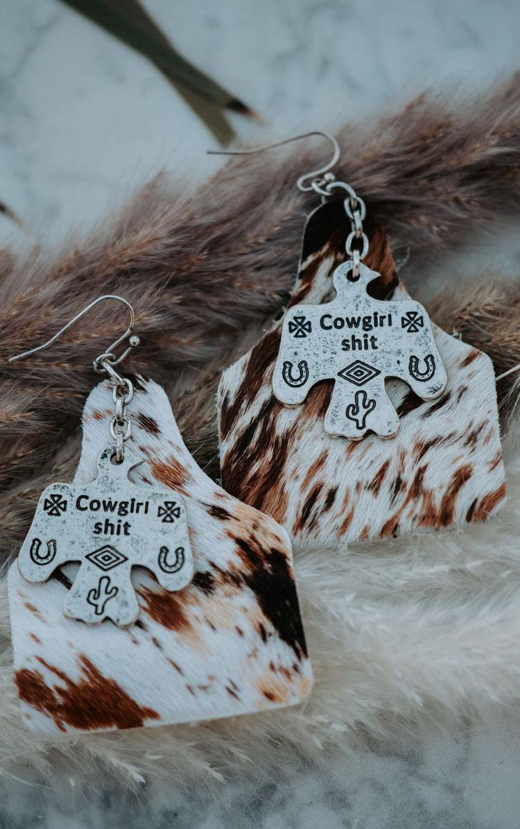 'Cowgirl Stuff' Genuine Leather Cowtag - Khaki