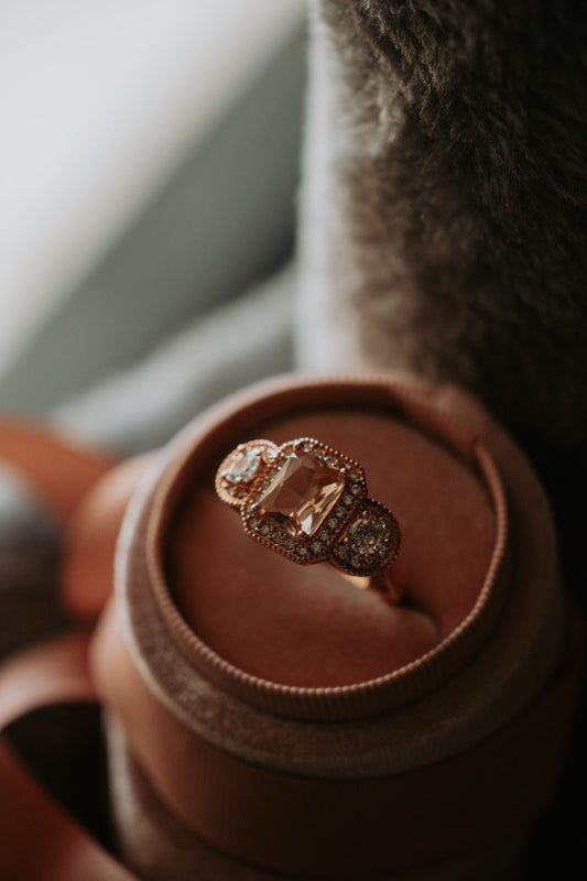 Crush On You Champagne Emerald Cut Rose Gold Ring