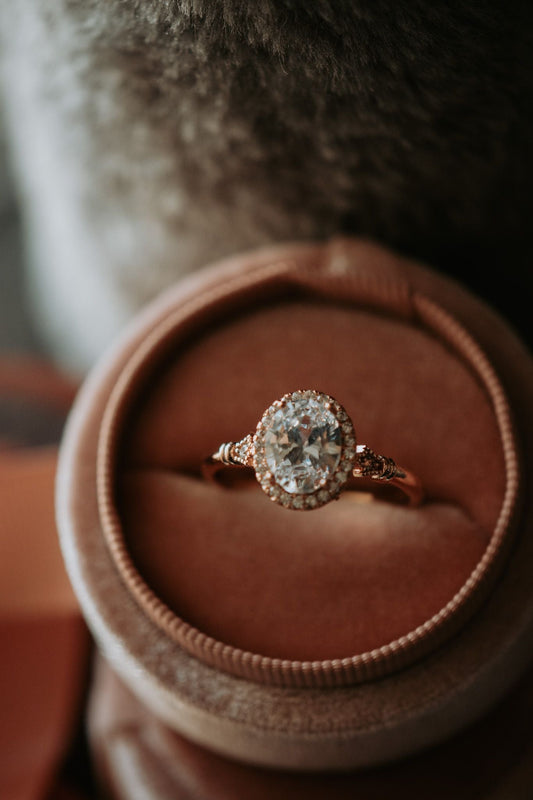 Cross My Heart Oval Cut Cubic Zirconia Rose Gold Ring