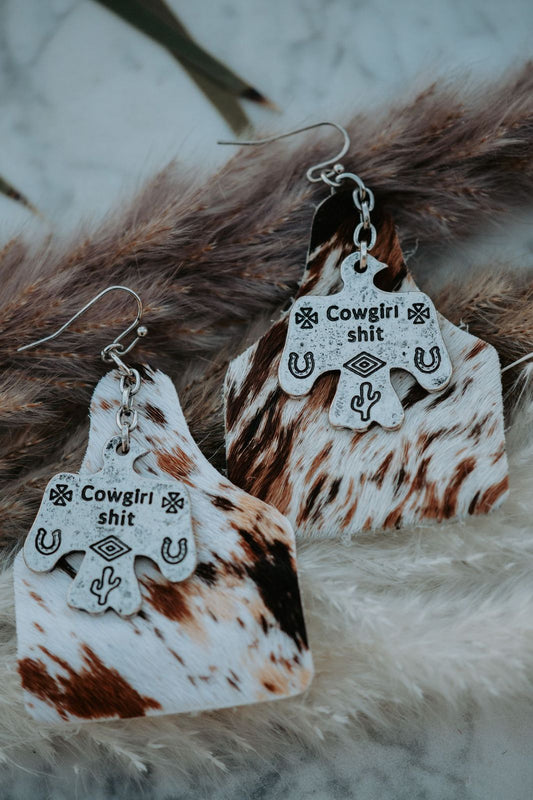 'Cowgirl Stuff' Genuine Leather Cowtag - Khaki